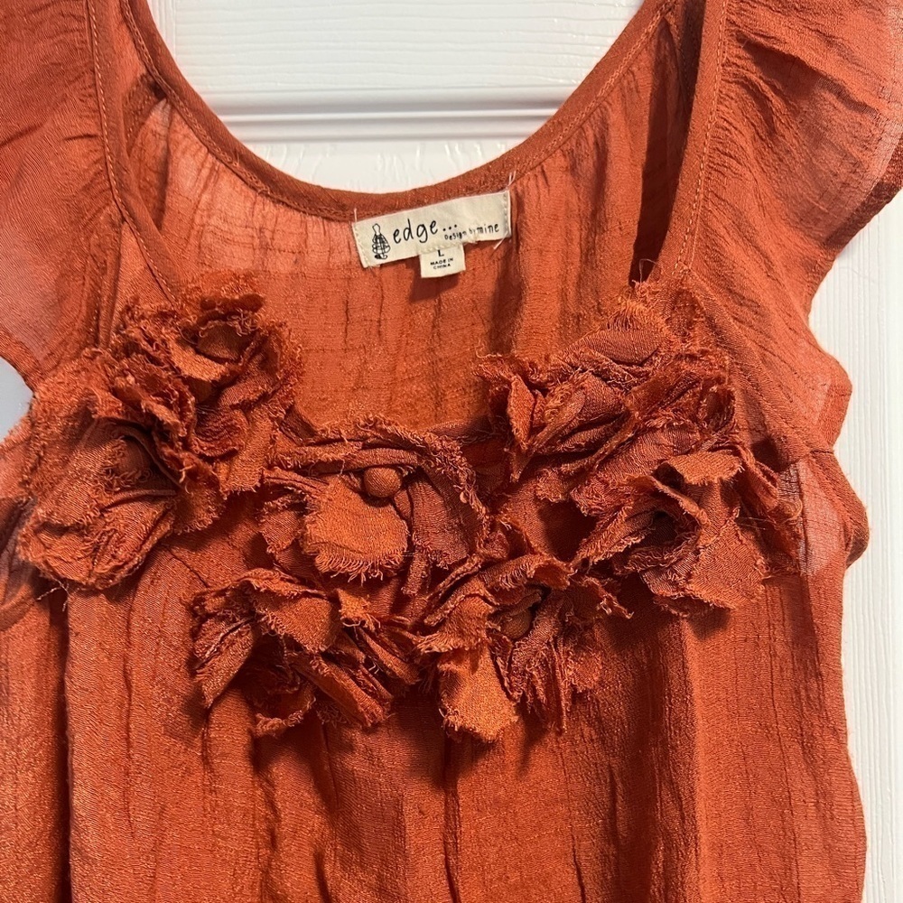 edge…Design by MINE burnt orange tank top - Picture 3 of 4